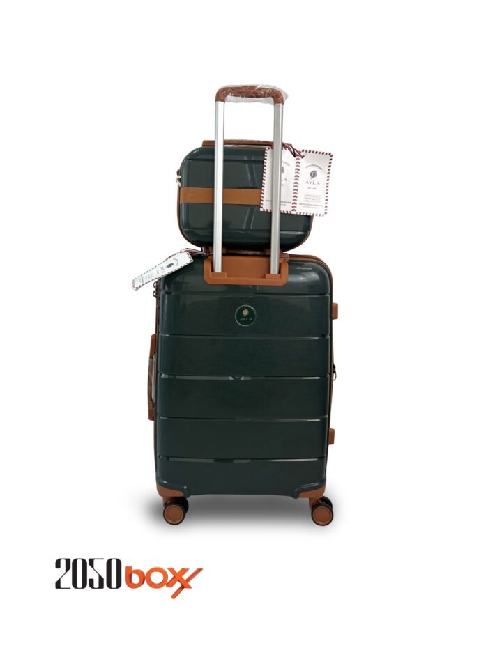 AYLA Shine CH3 – 5 Piece Luggage Set (Dark Green Edition) - Image 1