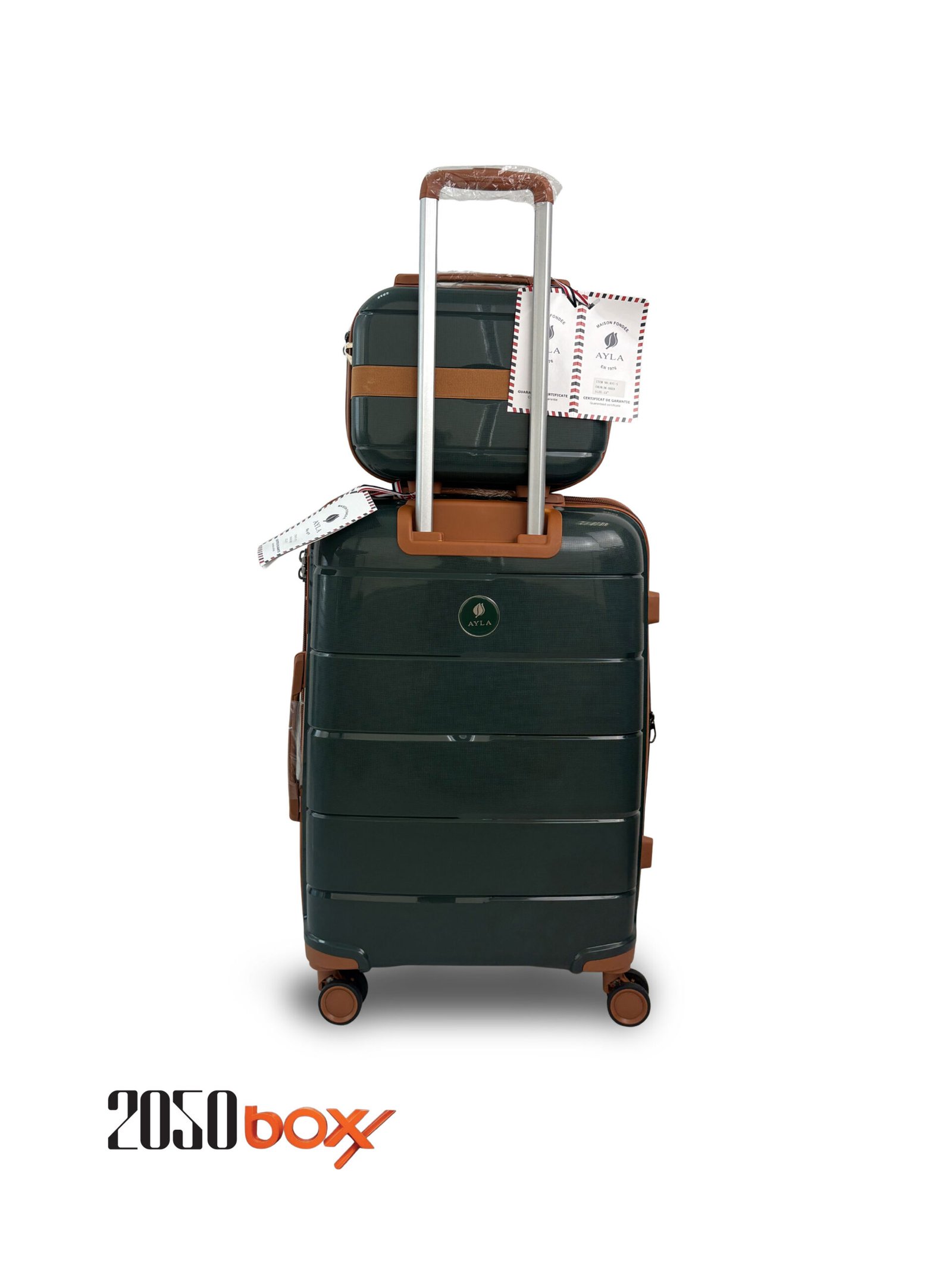 3-1 AYLA Shine CH3 – 5 Piece Luggage Set (Dark Green Edition) - Image 1